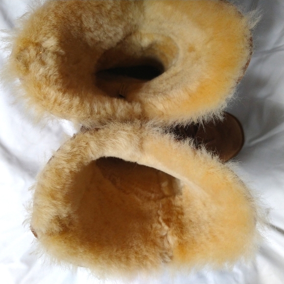 RJ's Fuzzies Fringed Leather Suede Boot Brown 11 - Picture 4 of 7